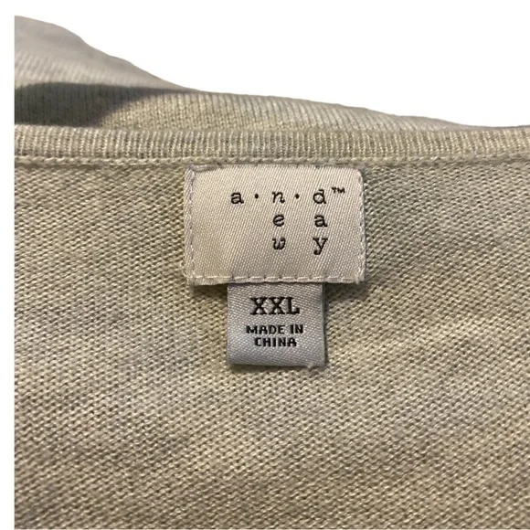 A New Day sweater beige with tie in front size XXL - Picture 2 of 3